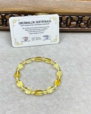 Kapsül Model Damla Kehribar Bileklik