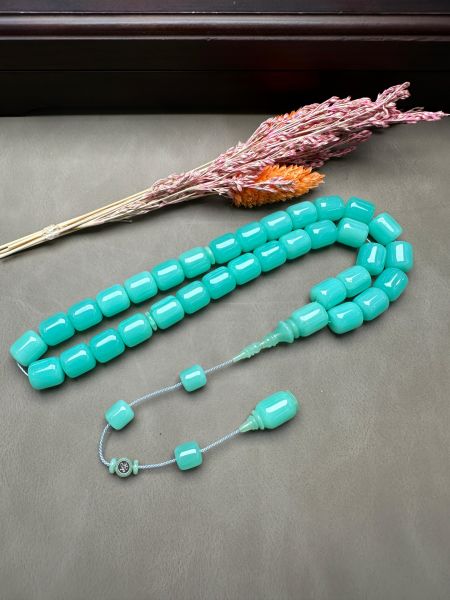 Basık Model Turkuaz Renk Eski Alman Katalin Tesbih