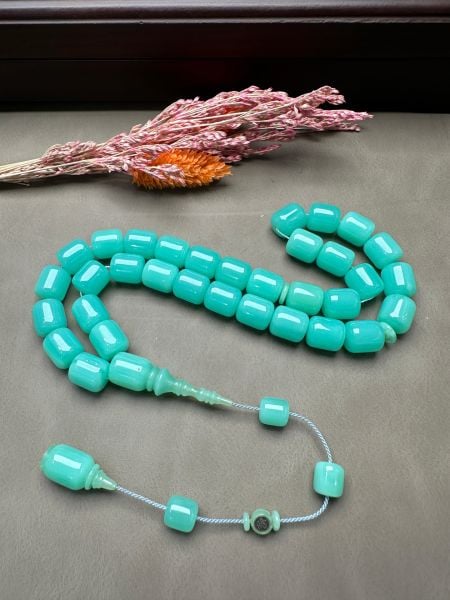 Basık Model Turkuaz Renk Eski Alman Katalin Tesbih