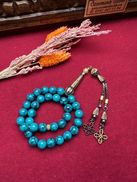 Küre Model Turkuaz Taşı Doğal Taş Tesbih