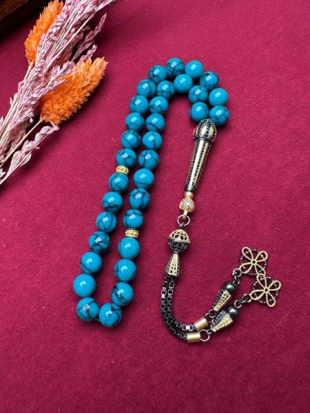 Küre Model Turkuaz Taşı Doğal Taş Tesbih