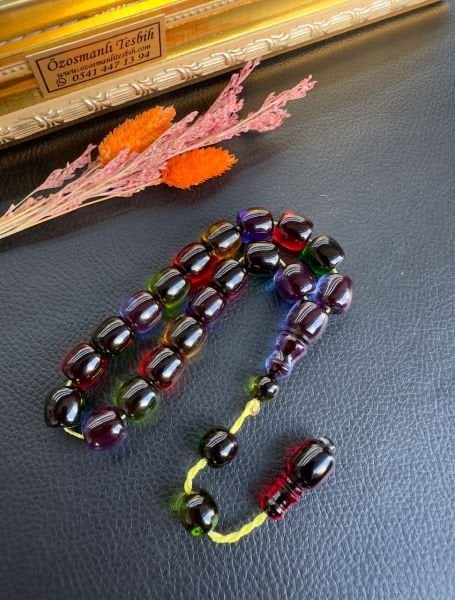 Basık Model Maskot Renk Cümbüşü Ateşi Sıkma Kehribar Tesbih