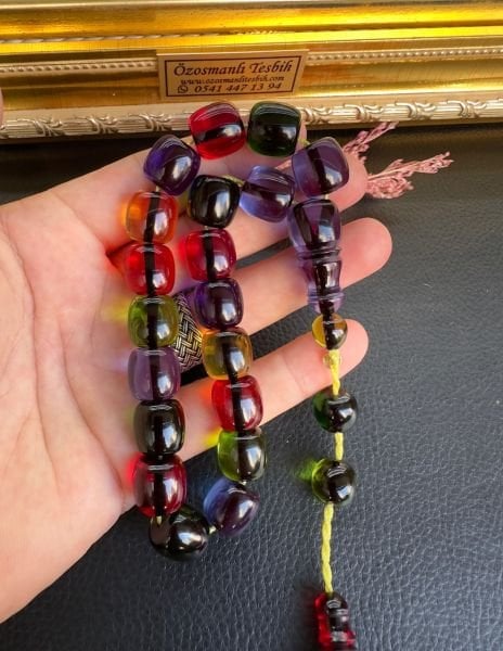 Basık Model Maskot Renk Cümbüşü Ateşi Sıkma Kehribar Tesbih