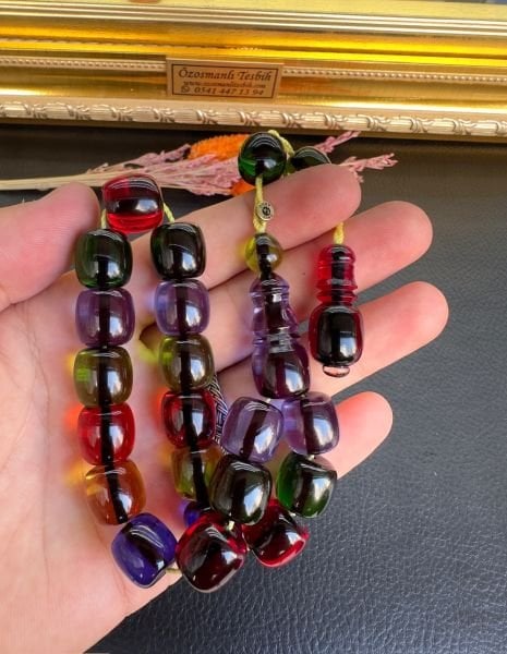 Basık Model Maskot Renk Cümbüşü Ateşi Sıkma Kehribar Tesbih