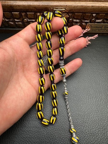 Fenerbahçe Taraftar Tesbihi Çubuk Sıkma Kehribar