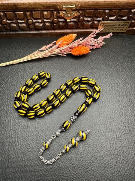 Fenerbahçe Taraftar Tesbihi Çubuk Sıkma Kehribar