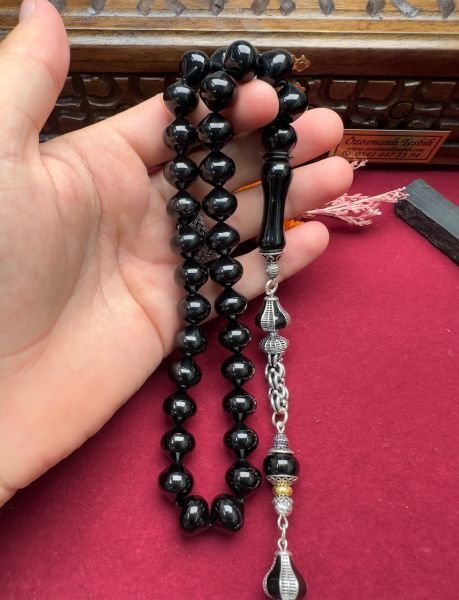 Armudi Model Sade Erzurum Oltu Taşı Tesbih