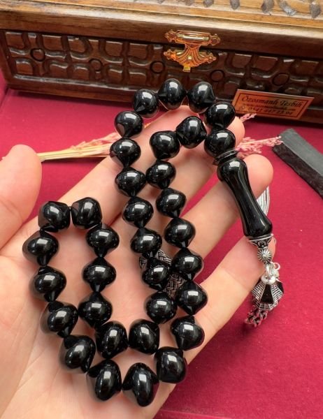 Armudi Model Sade Erzurum Oltu Taşı Tesbih