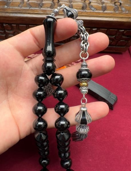 Armudi Model Sade Erzurum Oltu Taşı Tesbih