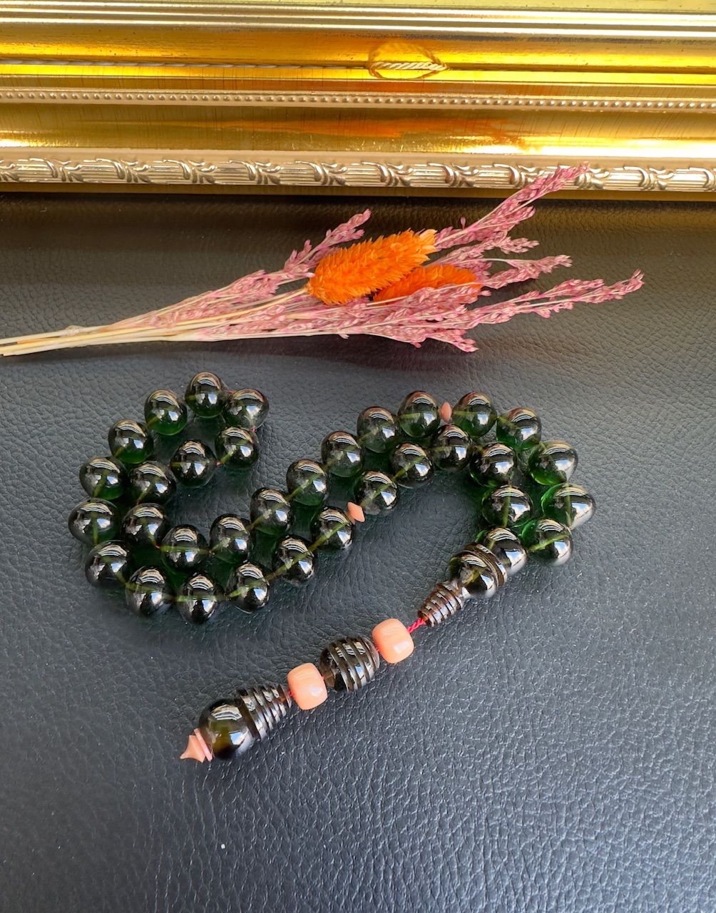 Armudi Model Ateş Kehribar Tesbih