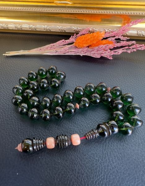 Armudi Model Ateş Kehribar Tesbih