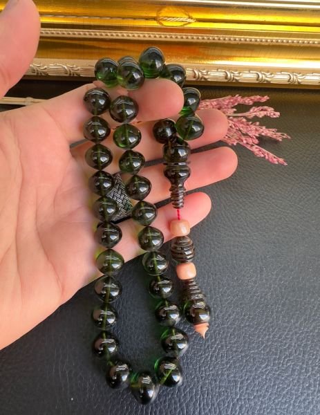 Armudi Model Ateş Kehribar Tesbih