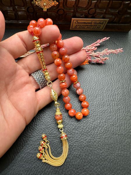 Küre Model Yemen Akik  Doğal Taş Tesbih