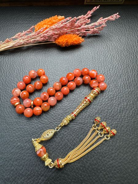 Küre Model Yemen Akik  Doğal Taş Tesbih