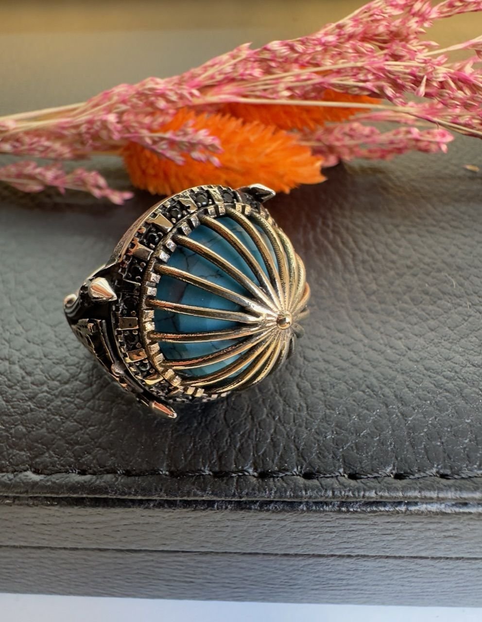 Kubbe Model Gümüş Erkek Yüzük