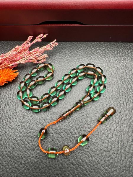 Küçük Boy Kapsül Model  Ateş Kehribar Tesbih