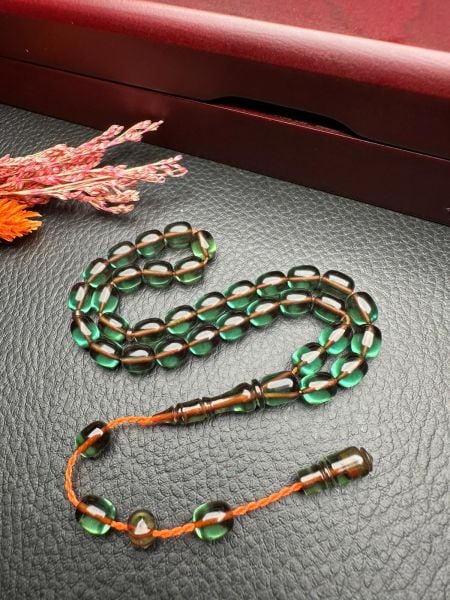 Küçük Boy Kapsül Model  Ateş Kehribar Tesbih