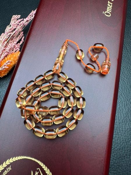 Küçük Boy Kapsül Model  Ateş Kehribar Tesbih