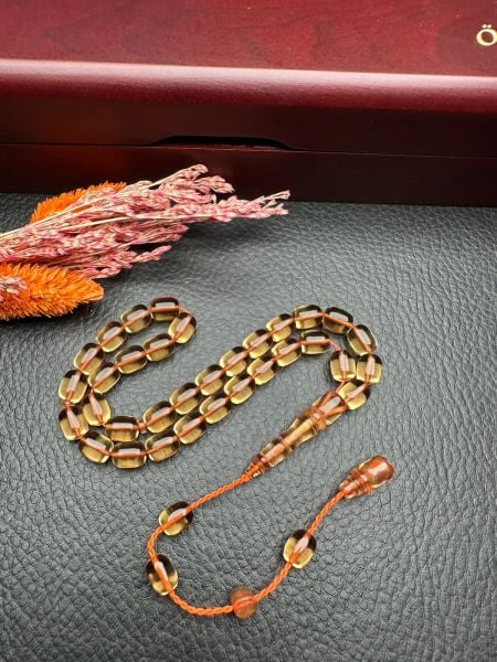 Küçük Boy Kapsül Model  Ateş Kehribar Tesbih