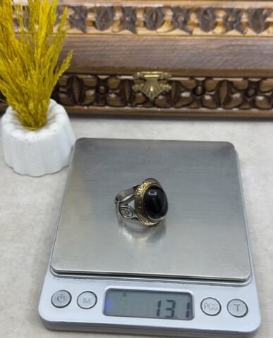 Siyah 925 Ayar Gümüş Erkek Yüzük