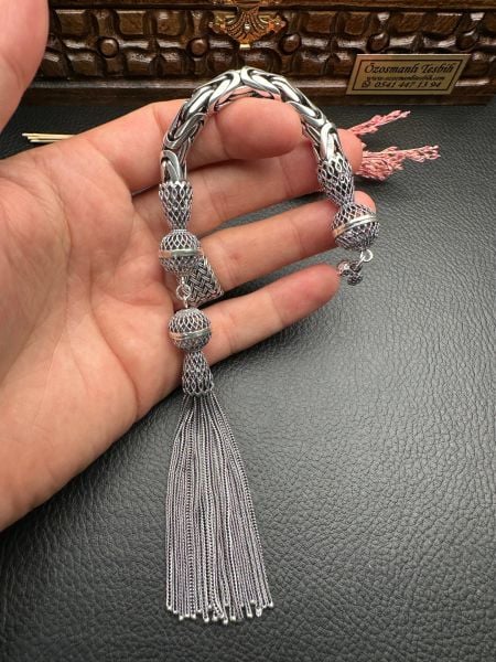 Özel Tasarım BÜYÜK BOY Gümüş Püskül