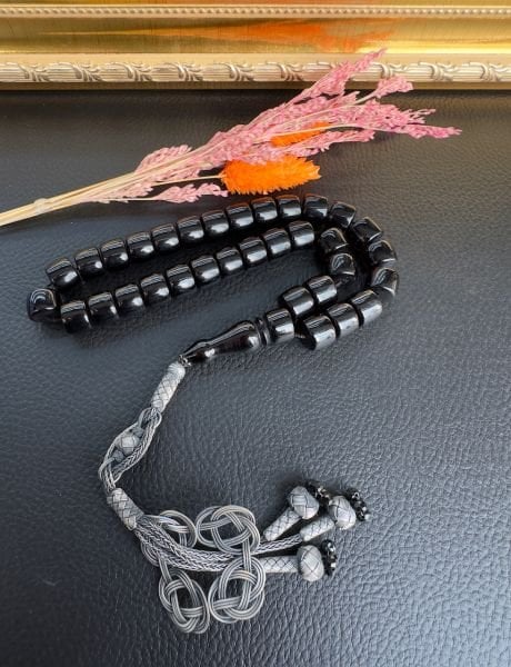 Basık Model Sıkma Kehribar Tesbih