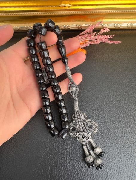 Basık Model Sıkma Kehribar Tesbih