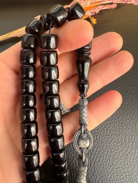 Basık Model Sıkma Kehribar Tesbih