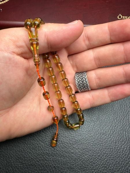 Küçük Boy Kapsül Model  Ateş Kehribar Tesbih