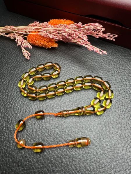 Küçük Boy Kapsül Model  Ateş Kehribar Tesbih