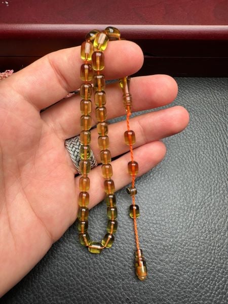 Küçük Boy Kapsül Model  Ateş Kehribar Tesbih