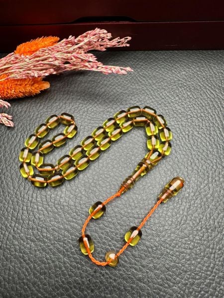 Küçük Boy Kapsül Model  Ateş Kehribar Tesbih