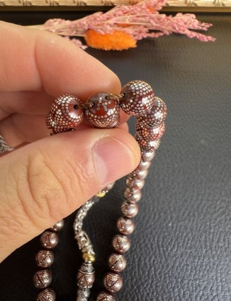 Küre Model Gümüş İşlemeli Kuka Tesbih