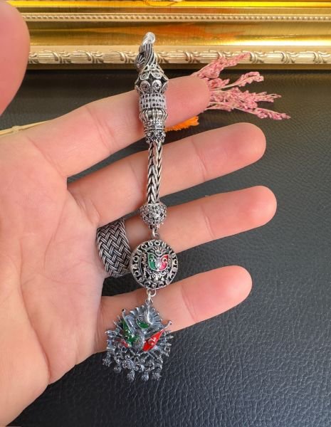 Osmanlı Arması Özel Tasarım Gümüş Püskül