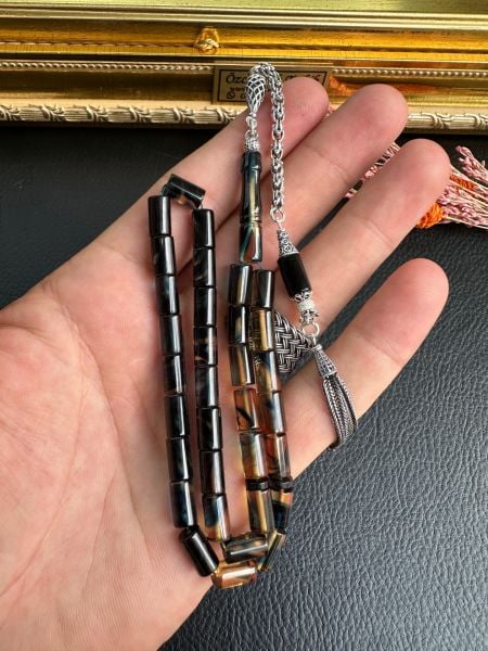 Kesme Model Ateş Kehribar Tesbih