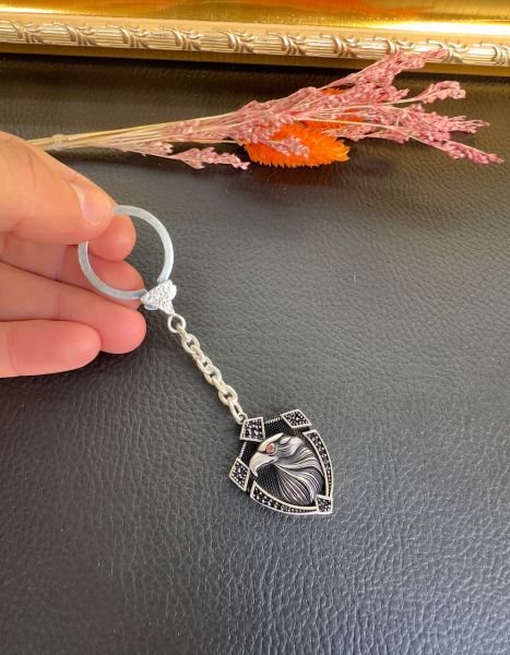 Kartal Model Gümüş Anahtarlık