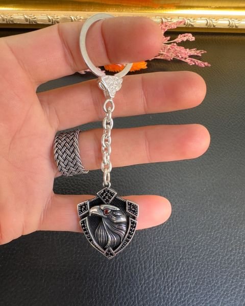 Kartal Model Gümüş Anahtarlık