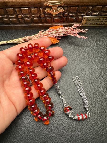 Yakup Kara Usta İşi Ateşi Sıkma Kehribar Tesbih