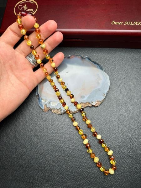 Damla Kehribar Yetişkin Kolye