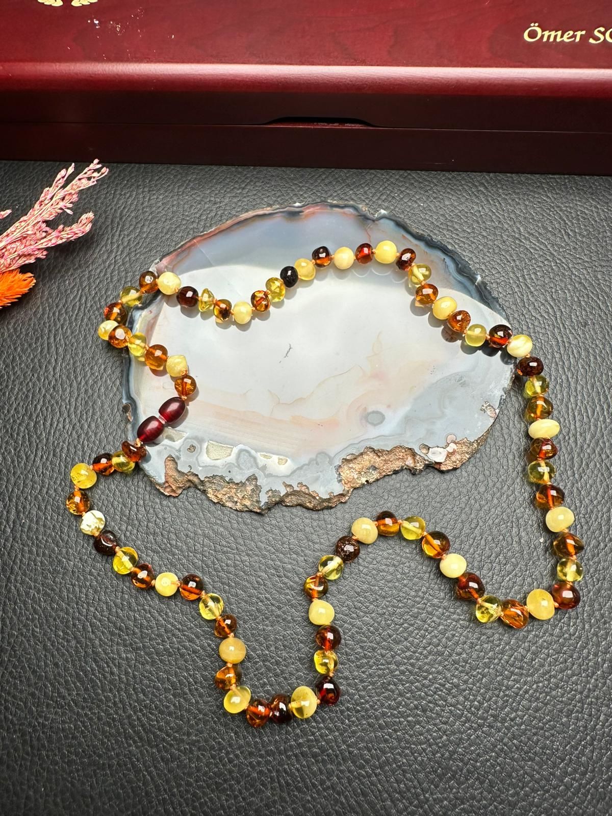 Damla Kehribar Yetişkin Kolye