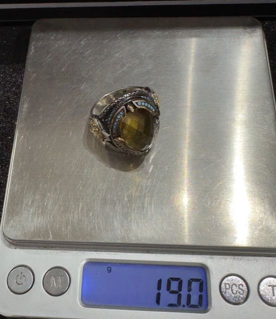 Kalem İşçilikli Zultanit Taşı 925 Ayar Gümüş Erkek Yüzük