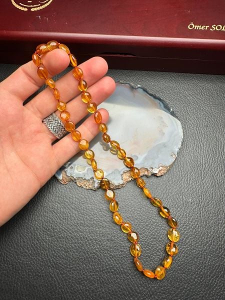 Damla Kehribar Yetişkin Kolye