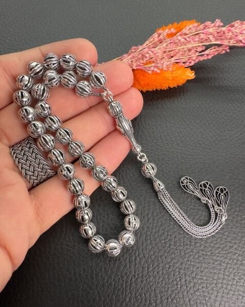 Ayyıldız Tasarım Küre Model Gümüş Tesbih