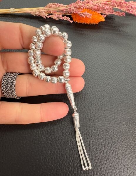 Bilek Boy Küre Model Gümüş Tesbih