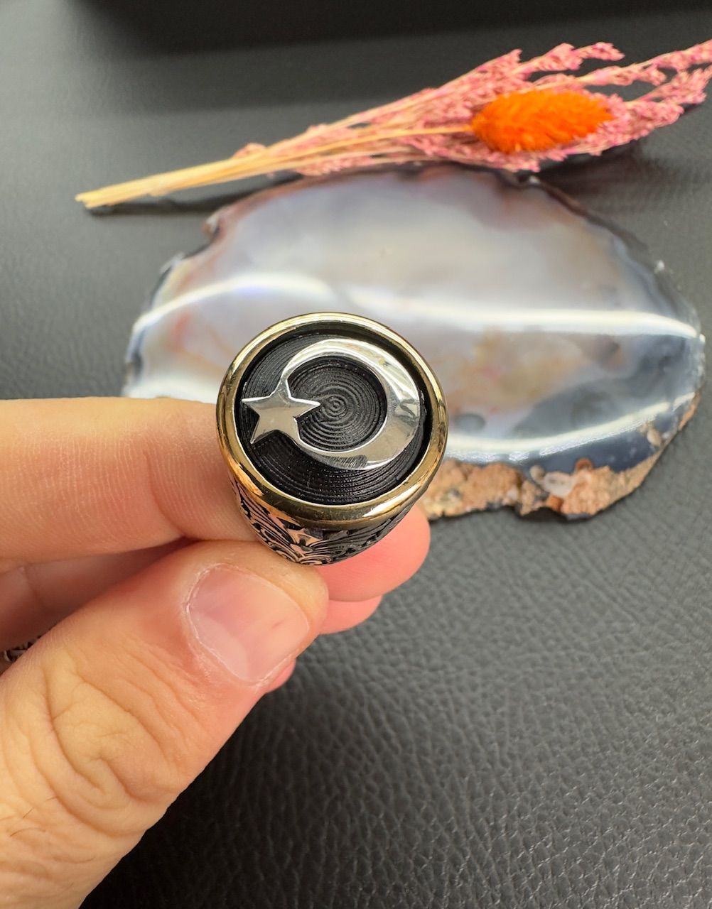 Ayyıldız İşleme Gümüş (STRES)  Yüzüğü