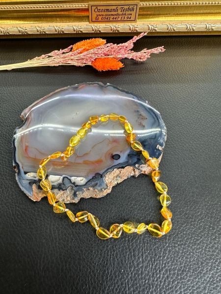 Damla Kehribar Bebek Kolyesi