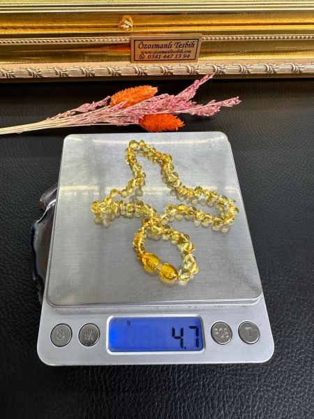 Damla Kehribar Bebek Kolyesi