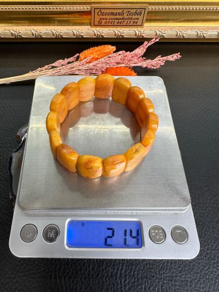 Rolex Model Damla Kehribar Bileklik