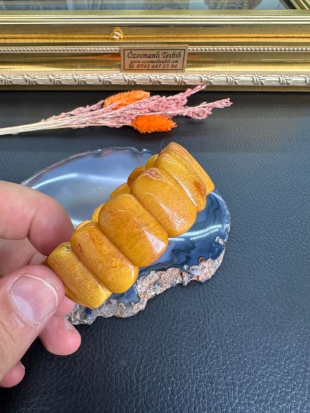 Rolex Model Damla Kehribar Bileklik