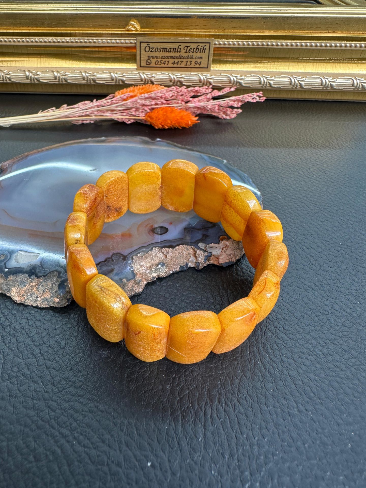 Rolex Model Damla Kehribar Bileklik